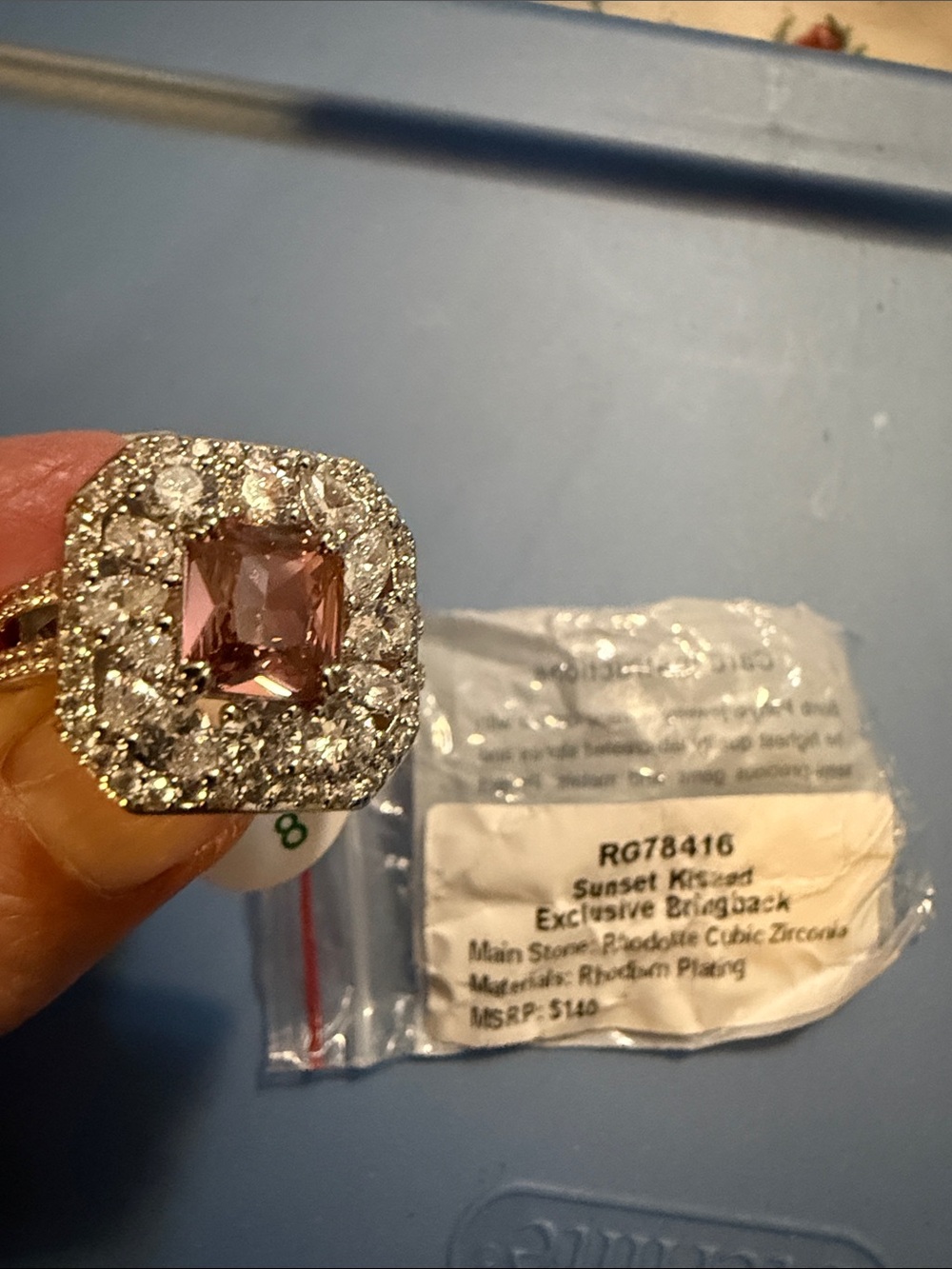 BP Rodalite Cubic Zirconia on Rhodium plating
